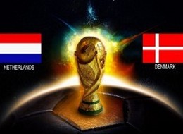 Holland im Spiel gegen Dänemark in der WM