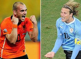Erste Halbfinalbegegnung Uruguay gegen die Niederlande