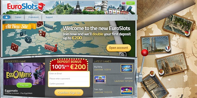 EuroSlots Online Casino mit neuem Design